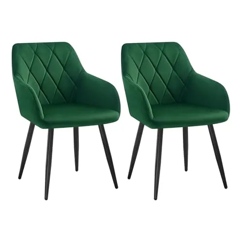 WOLTU 2er Set Esszimmerstühle mit Armlehne in grün von WOLTU