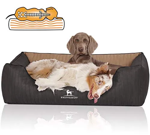 Knuffelwuff Orthopädisches Hundebett Outback XXL 120 x 85cm - Hundebetten, orthopädisches Design mit Memory Foam für optimale Körperanpassung und Rückengesundheit. Hochwertiges Kunstleder, leicht zu reinigen, ideal zum Kuscheln und schützt vor Bodenkälte.