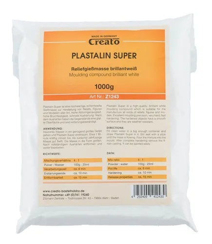 Plastalin super brilliantweiss 4:1, porzellanähnlich, extra hart 300 N/mm²