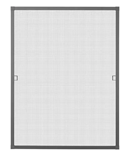 Schellenberg Insektenschutzfenster PREMIUM 140 x 150 cm - Alu Rahmen & KLARSICHT Fiberglas - Fliegengitter mit stabilen Aluminiumprofilen und optimaler Durchsicht dank KLARSICHT-Fiberglasgewebe. Einfache Montage ohne dauerhaften Einbau, ideal für Fenster und Rolläden.