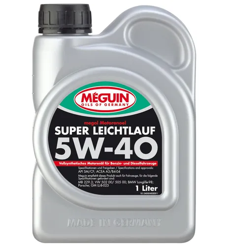 Meguin megol 5W-40 Super Leichtlauf Motoröl vollsynthetisch 1 Liter VW BMW MB