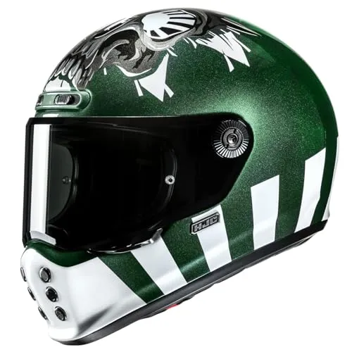 HJC Integraler Motorradhelm V10 CRANIA MC4, M in grün von HJC Helmets