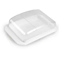 Pro Home Butterdose mit transparentem Deckel Weiß