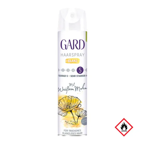 Gard Haarspray Glanz Sehr Stark mit weißem Mohn Haltegrad 5 250ml