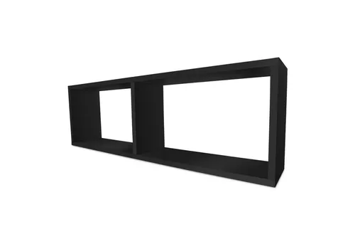 TRAUMMÖBEL Wandregal COMPACT, Schwarz Hängeregal 100x16x31cm mit 2 Fächern Schweberegal kombinierbar