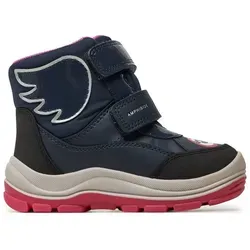 Geox Baby-Mädchen B FLANFIL Girl B ABX Snow Boot, Navy/Fuchsia, 24 EU - Wanderschuhe mit atmungsaktiver, herausnehmbarer Innensohle und optimaler Kälteschutz durch thermische Isolierung – ideal für kalte Tage.