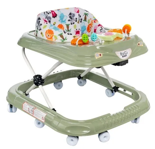 BoGi Höhenverstellbarer Lauflernwagen mit Spielcenter in Khaki-Grün