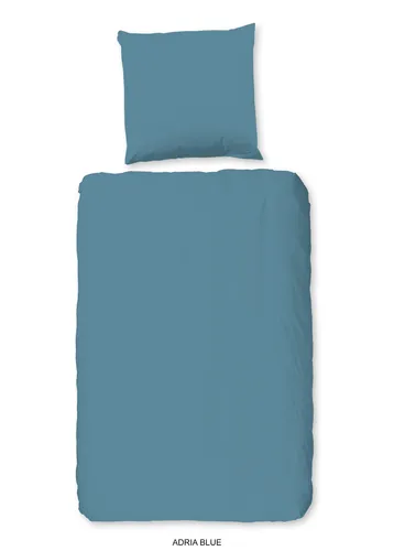 Good Morning Bettwäsche uni Adria Blau - 135x200 cm - Bettwäsche aus 100% Baumwolle, atmungsaktiv und feuchtigkeitsregulierend. Ideal für ganzjährigen Komfort – kühl im Sommer und warm im Winter.