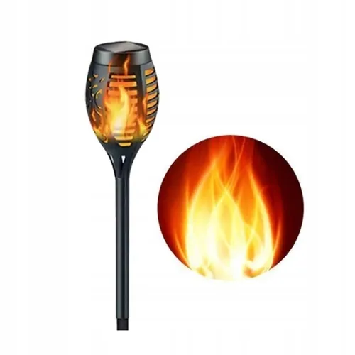SOLAR-Flammenlampe 1000mAh 12LED Gartenfackel, Eintreibbar, IP65, 1 Stk.