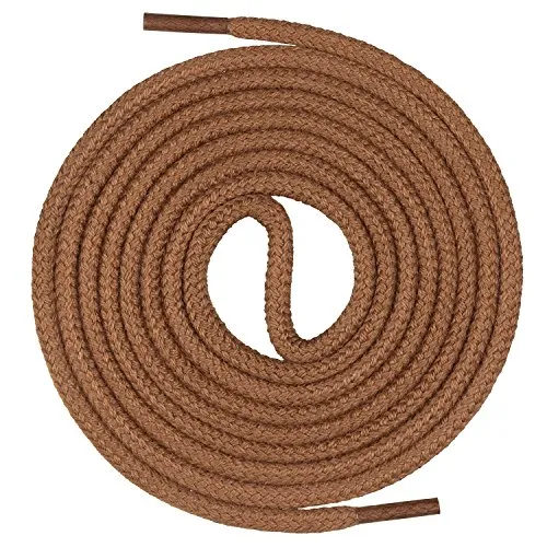 Mount Swiss runde Premium-Schnürsenkel aus 100% Baumwolle - sehr reißfest Farbe Hellbraun Länge 100cm