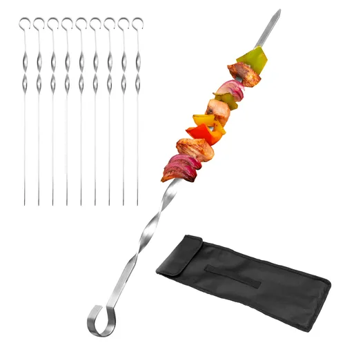 bremermann Grillspieße 10er Set, inkl. Aufbewahrungstasche // Edelstahl, 39 cm