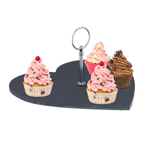 Schieferplatte Herz Dessertplatte Sushi Dekotablett Servierplatte Käseplatte