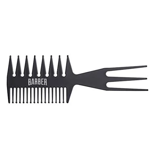 BARBER MARMARA Hair- beard -comb| Styling Kamm | Friseur Kamm für Haar & Bart | bruchfest | flexibel | antistatisch |Griffkamm zweiseitig | hitzebeständig | Haarkamm Männer | Barbershop Kamm (034)