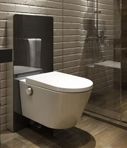 Schwarzglas Sensor - Sanitärmodul für Wand-WC