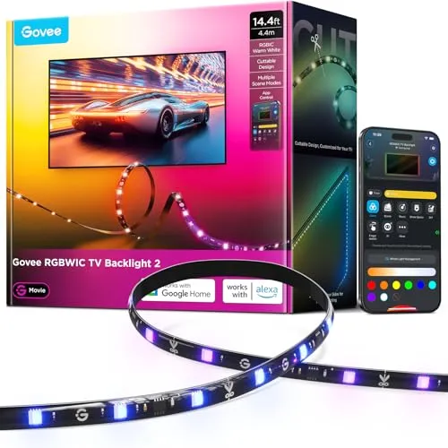 Govee TV LED Hintergrundbeleuchtung 2 Schneidbar für 32-70 Zoll TVs