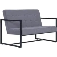 vidaXL 2-Sitzer-Sofa mit Armlehnen Hellgrau