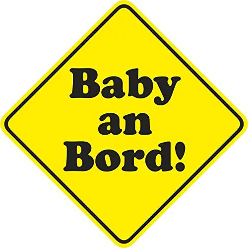 Auto-Magnetschild Baby an Bord neutral I 15 x 15 cm I Magnet-Schild für Kfz I Hinweis-Schild viereckig Raute I magnetisch, wetterfest I kfz530