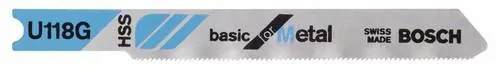 Bosch Accessories 2608631770 Stichsägeblatt U 118G Basic for Metal, 3er-Pack 3St.