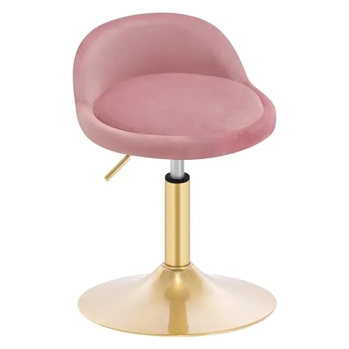 WOLTU Höhenverstellbarer Schminkstuhl aus Samt in gelb von WOLTU