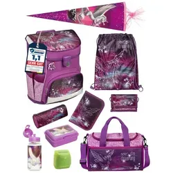 Scooli Ranzen-Set 10-teilig PEGASUS Pferde Schulranzen-Set mit Schultüte / Zuckertüte und Sporttasche - Lila/Violett