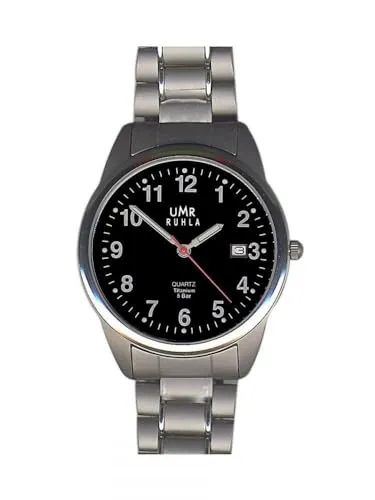 UMR RUHLA Titan Herrenuhr 1310-6 - Armbanduhren für Herren, ultraleichtes Titan-Design mit praktischem Datum und stilvollem Look für jeden Anlass.