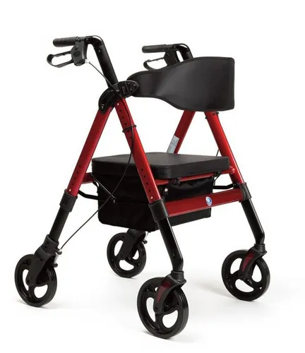 FabaCare Rollator Goliat XL – Leichtgewichtrollator bis 200 kg, Rot - Rollatoren mit extrem stabiler Bauweise, belastbar bis 200 kg. Faltbar und höhenverstellbar für optimalen Komfort und einfache Handhabung.