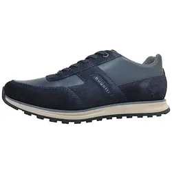 Bugatti Schnürhalbschuhe in Dunkelblau, Gr. 44 - Schnürer für Herren aus hochwertigem Velours- und glattem Leder. Flexibles, rutschhemmendes Fußbett und individuelle Passform für optimalen Tragekomfort im Alltag.