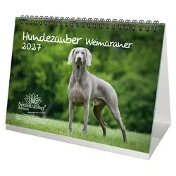 Hundezauber Weimaraner DIN A5 Tischkalender für 2027 Welpen und Hunde - Seelenzauber