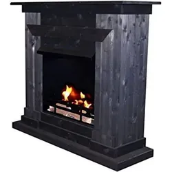 Kaminbau Mierzwa Echtfeuer-Dekokamin Berlin Premium (Brenngel & Bio-Ethanol Kamin Premium), Farbwahl, Sicherheitsglas Wahl, Gelkamin, Ethanolkamin schwarz