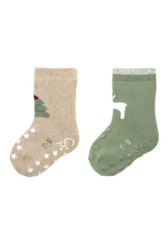 Sterntaler ABS Krabbelsocken Doppelpack Weihnachtenen