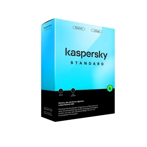 Kaspersky Standard 2023|1 Gerät|1 Jahr|Umfassender Schutz|Online-Banking Schutz |Leistungsoptimierung|PC/Mac/Mobile|Aktivierungscode in Standardverpackung