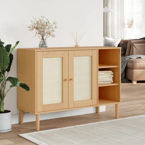 vidaXL Sideboard SENJA Rattan-Optik Braun 112x40x80 cm