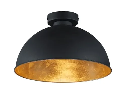 Deckenleuchte Schwarz-Gold Ø31cm, LED austauschbar in schwarz von Meine Wunschleuchte