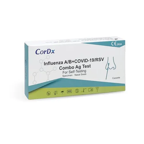 Produktbild 4in1 Antigentest für Influenza A/B + COVID-19 + RSV mit GRATIS NANO FFP2