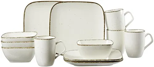 Ritzenhoff & Breker Frühstücksgeschirr-Set Casa, 12-teilig, Creme - Servierplatten Set für ein gemütliches Frühstück oder Brunch, bestehend aus 4 Kaffeebechern, 4 Müslischalen und 4 Tellern, spülmaschinenfest und aus hochwertigem Steinzeug.