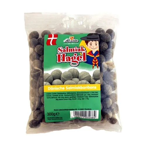  Rexim Salmiak Hagel, dänische Salmiakbonbons, 300 g, 13,30 EUR/kg