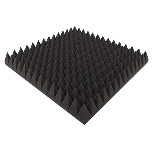 • Dibapur ® • B-Ware in geprüfter Qualität nochmals bis zu 50% reduziert!! • Pyramidenschaumstoff Anthrazit Schwarz • Akustikschaumstoff • 1 Stk. ca. 50x50x7 cm • Schaumstoff Noppenschaum •