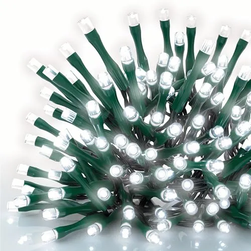 EMOS LED-Lichterkette kaltweiß für Innen und Außen, 4m lange IP44 Weihnachtslichterkette mit 40 LEDs + 5m Zuleitung und Netzteil, 8 Modi und 6h Timer Funktion, für Party, Weihnachten, Deko