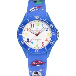 Alienwork Weltraum Lernuhr für Kinder – Bunte Quarz-Armbanduhr mit Silikonarmband