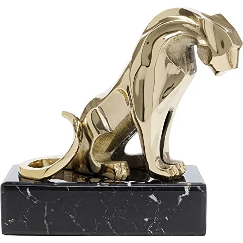 Kare Design Dekofigur Lion on Marble 34cm - Figuren & Skulpturen, elegante goldfarbene Dekofigur aus Aluminium auf Marmorbasis, perfekt für stilvolle Wohnräume.