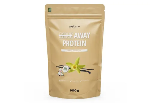Nutri + Veganes Proteinpulver Vanille - 5-Komponenten Eiweißshake ohne Soja, 1 kg - Reisproteine mit pflanzlichem 5-Komponenten Protein, glutenfrei und ideal für Unverträglichkeiten. Hoher Eiweißgehalt für Muskelaufbau und Diätunterstützung.