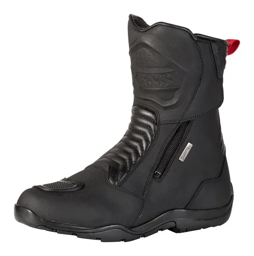 iXS Pacego-ST Motorradstiefel schwarz 40 - Motorradstiefel aus mattem Rindleder, wasserdicht dank solto-TEX® Membran, ideal für Komfort und Sicherheit auf Touren.