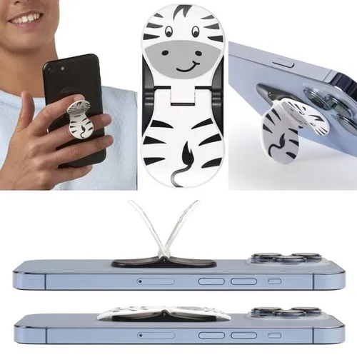Produktbild Zipgrips Zebra – 2-in-1 Handygriff & Aufsteller Deutsche Ausgabe