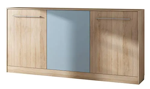 BIM Furniture Wandbett Roger 90x200 cm - Bettrahmen als platzsparendes Wandklappbett, ideal für kleine Wohnungen. Stabile Konstruktion mit sicherem Öffnen und Schließen, inkl. Gürtel zur Bettwäscheunterstützung.