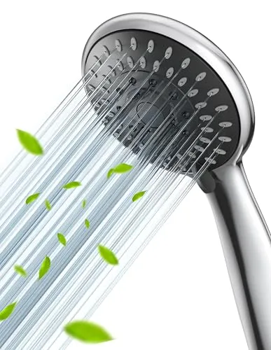 VOXON Hochdruck Duschkopf, Wassersparender Handbrause Dusche, Druckerhöhend Brausekopf, Shower Head mit 5 Strahlarten, Anti-Kalk Sparduschkopf, Duschbrause für Badezimmer, Hotel und Zuhause