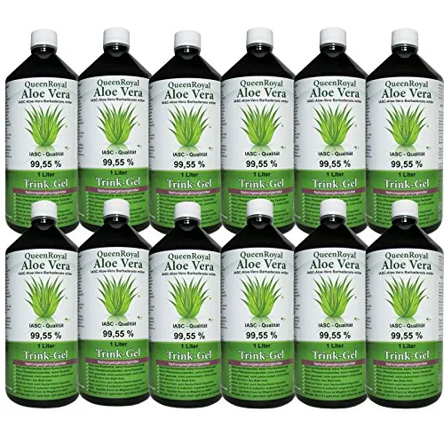 QueenRoyal Aloe Vera Trink Gel 99.55% pur - 12 Liter Sparpack - Pflanzliches Ergänzungsmittel Aloe Vera, 99,55% pur, ideal zur Unterstützung der Gesundheit, im praktischen 12 Liter Sparpack für langfristigen Genuss.