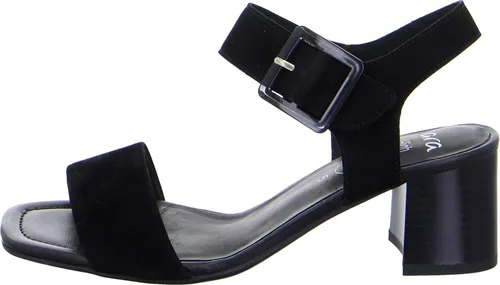 ara Damen Brighton Sandale, SCHWARZ, 39 EU Weit - Wanderschuhe mit Lederfutter für optimales Fußklima und HighSoft Technologie für höchsten Tragekomfort. Individuell anpassbarer Klettverschluss für perfekten Sitz.