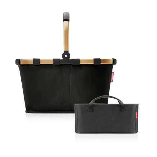 reisenthel Carrybag Frame Gold/Black + Organizer Black – Praktischer Einkaufshelfer für Ordnung