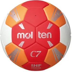 Molten Handball C7 HC3500 IHF - Top Trainingsball in rot/orange - Handball in Größe 0, 1, 2 für Indoor-Training, ideal für Anfänger und Profis, bietet hervorragende Griffigkeit und Kontrolle.