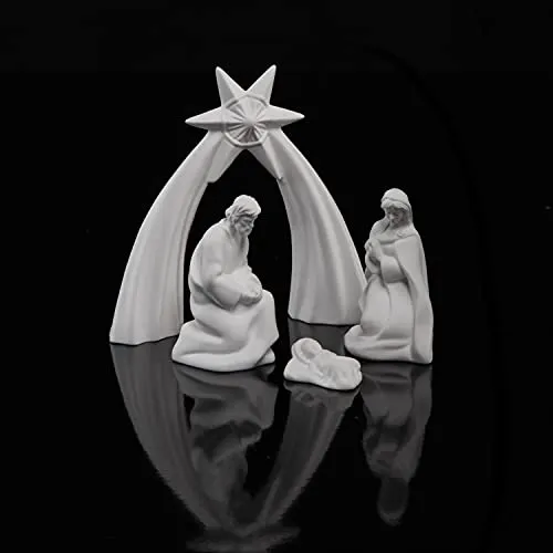 Goebel Kaiser Porzellan Krippen-Set: Krippe mit Maria, Josef, Jesuskind und Sternenbogen